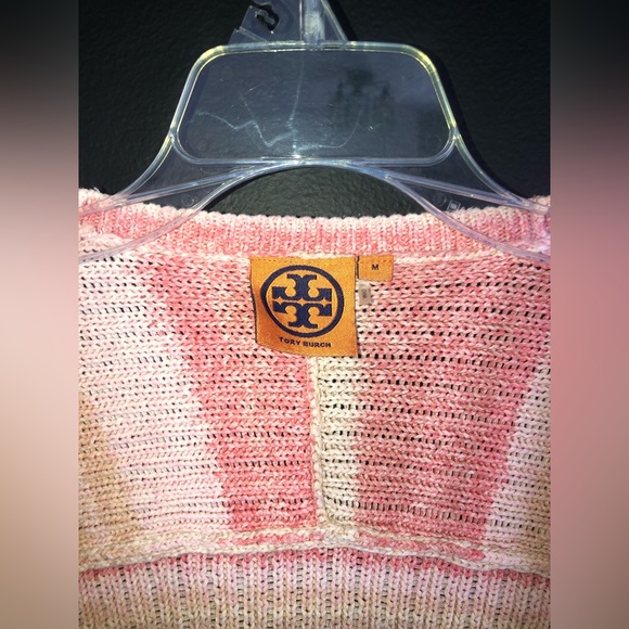 Tory Burch medium yellow and pink cardigan. - Picture 3 of 6